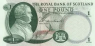 Scottish 1 Pound Royal Bank of Scotland Banknote Front Issued 1967 Accepted For Exchange