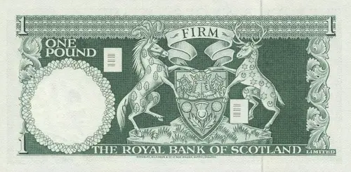 Scottish 1 Pound Royal Bank of Scotland Banknote Front Issued 1969 Accepted For Exchange