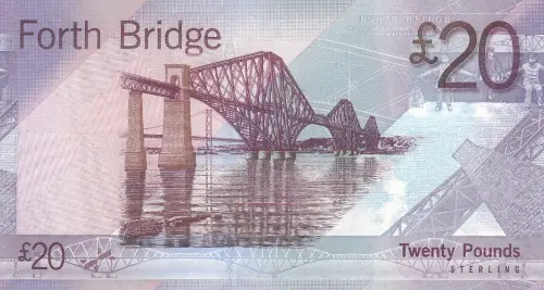 Scottish 20 Pound Bank of Scotland Banknote Front Issued 2007 Accepted For Exchange