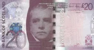 Scottish 20 Pound Bank of Scotland Banknote Front Issued 2007 Accepted For Exchange