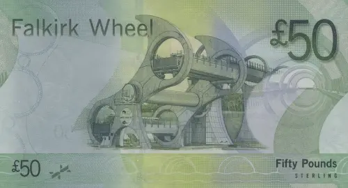 Scottish 50 Pound Bank of Scotland Banknote Front Issued 2007 Accepted For Exchange