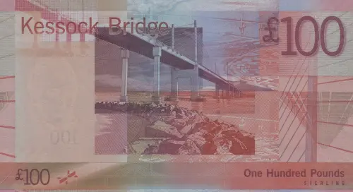 Scottish 100 Pound Bank of Scotland Banknote Front Issued 2007 Accepted For Exchange