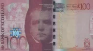 Scottish 100 Pound Bank of Scotland Banknote Front Issued 2007 Accepted For Exchange