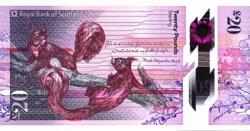 Scottish 20 Pound Royal Bank of Scotland Banknote Front Issued 2019