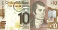 Scottish 10 Pound Clydesdale Bank Banknote Front Issued 2009 Accepted For Exchange