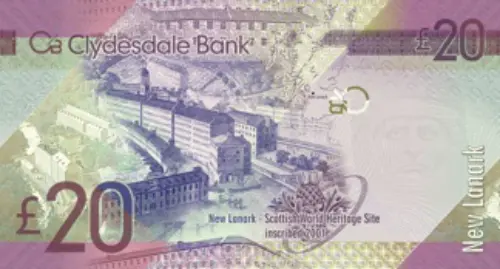 Scottish 20 Pound Clydesdale Bank Banknote Front Issued 2009