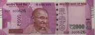 2000 Indian Rupee Banknote First Issued 2016 Front Accepted For Exchange