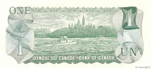 1 Canadian Dollar Bill Banknote Front Issued 1974 Accepted For Exchange