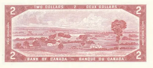 Canadian 2 Dollar Bill Banknote Front Issued 1954 Accepted For Exchange