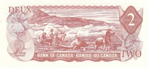 Canadian 2 Dollar Bill Banknote Front Issued 1974 Accepted For Exchange