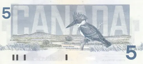 Canadian 5 Dollar Bill Banknote Front Issued 1986 Accepted For Exchange