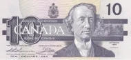 Canadian 10 Dollar Bill Banknote Front Issued 1989 Accepted For Exchange