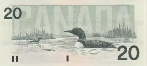Canadian 20 Dollar Bill Banknote Front Issued 1991 Accepted For Exchange