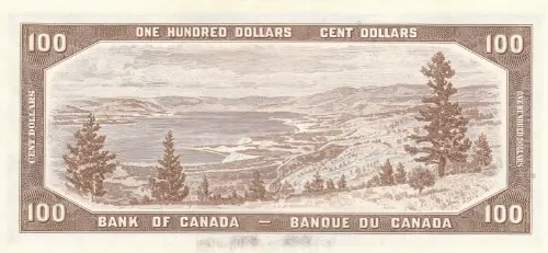 Canadian 100 Dollar Bill Banknote Front Issued 1954 Accepted For Exchange