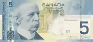 Canadian 5 Dollar Bill Banknote Front Issued 2006 Accepted for Exchange