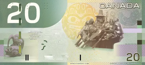 Canadian 20 Dollar Bill Banknote Front Issued 2004 Accepted For Exchange