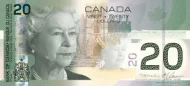 Canadian 20 Dollar Bill Banknote Front Issued 2004 Accepted For Exchange