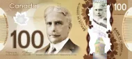 Canadian 100 Dollar Bill Polymer Banknote Front Issued 2011 Accepted For Exchange