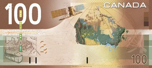 Canadian 100 Dollar Bill Banknote Front Issued 2004 Accepted For Exchange