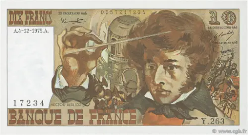 10 French Francs (Berlioz) First Issued 1972 Front Accepted For Exchange