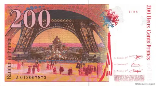 200 French Francs (Gustave Eiffel) First Issued 1995 Front Accepted For Exchange
