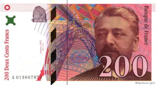 200 French Francs (Gustave Eiffel) First Issued 1995 Front Accepted For Exchange