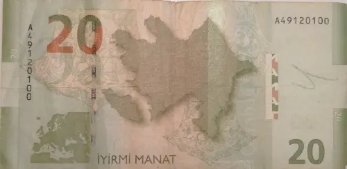 20 Azerbaijani Manat Banknote First Issued 2005 Front Accepted For Exchange