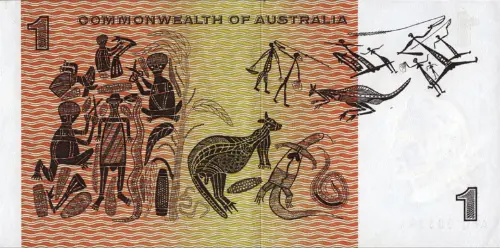 Australian 1 dollar Commonwealth of Australia banknote obverse accepted for exchange