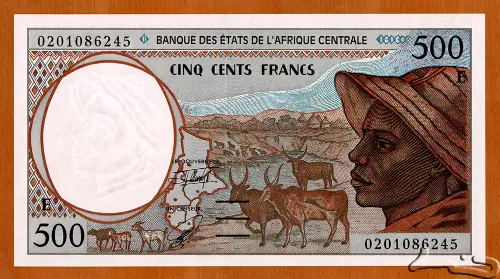 500 Francs Banknote Central African CFA (1992-2002 issue) First Issued 1992 Front Accepted For Exchange