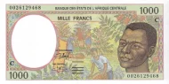 1000 Francs Banknote Central African CFA (1993-2002 issue) First Issued 1993 Front Accepted For Exchange