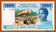 1000 Francs Banknote Central African CFA First Issued 2002 Front Accepted For Exchange