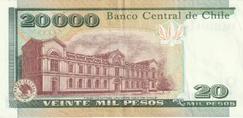 20000 Chilean Peso Banknote (1998-2008) First Issued 1998 Front Accepted For Exchange
