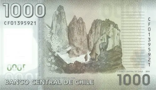 1000 Chilean Peso Banknote First Issued 2010 Front Accepted For Exchange