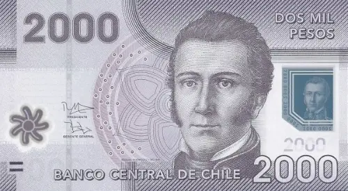 2000 Chilean Peso Banknote First Issued 2009 Front Accepted For Exchange