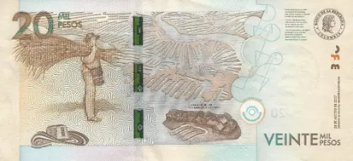 20000 Colombian Pesos banknote (Alfonso López Michelsen) First Issued 2015 Front Accepted For Exchange