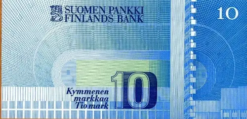 10 Finnish Markka Banknote First Issued 1986 Front Accepted For Exchange