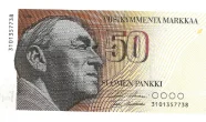 50 Finnish Markka Banknote First Issued 1986 Front Accepted For Exchange