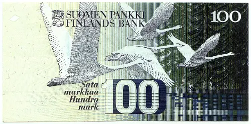 100 Finnish Markka Banknote First Issued 1986 Front Accepted For Exchange