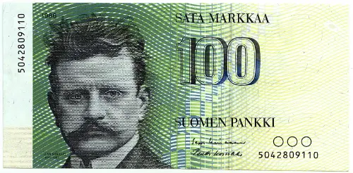 100 Finnish Markka Banknote First Issued 1986 Front Accepted For Exchange