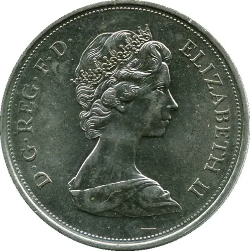 British Crown Elizabeth II Silver Wedding 1972 Obverse accepted for exchange