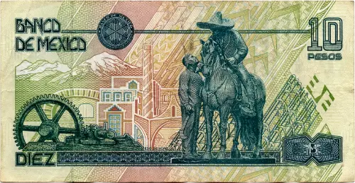 10 Mexican Pesos Banknote (Series D) First Issued 1984 Front Accepted For Exchange