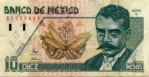 10 Mexican Pesos Banknote (Series D) First Issued 1984 Front Accepted For Exchange
