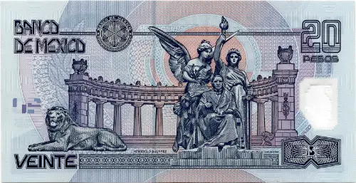 20 Mexican Pesos Banknote (Series D Polymer) First Issued 2001 Front Accepted For Exchange