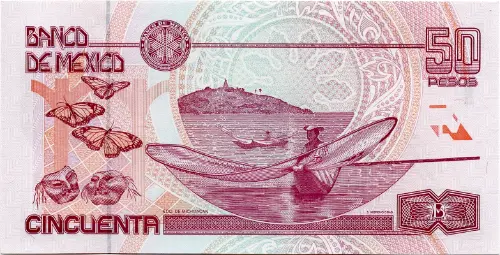 50 Mexican Pesos Banknote (Series D) First Issued 1994 Front Accepted For Exchange