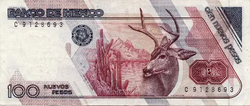 100 Mexican Pesos Banknote (Plutarco Elías Calles) First Issued 1992 Front Accepted For Exchange