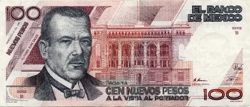 100 Mexican Pesos Banknote (Plutarco Elías Calles) First Issued 1992 Front Accepted For Exchange