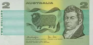 Australian 2 dollar banknote front accepted for exchange