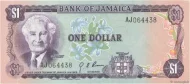 1 Jamaican Dollar Banknote (Sir Alexander Bustamante) First Issued 1970 Front Accepted For Exchange