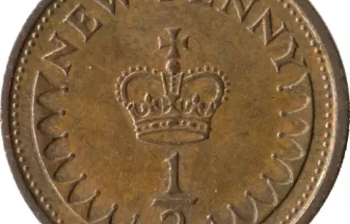 British Decimal New Half Penny Coin Front Side Accepted For Exchange