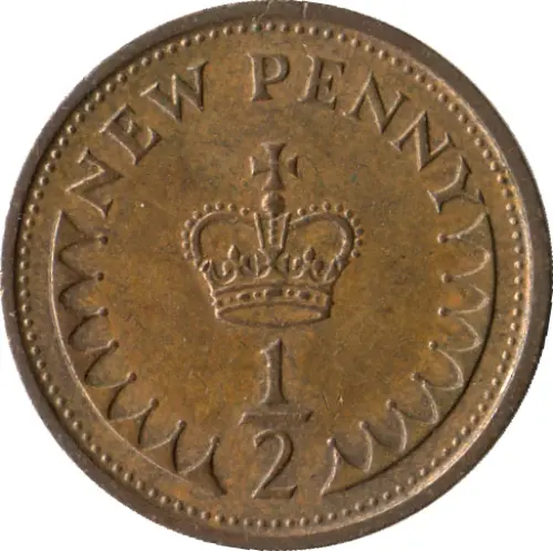 British Decimal New Half Penny Coin Front Side Accepted For Exchange